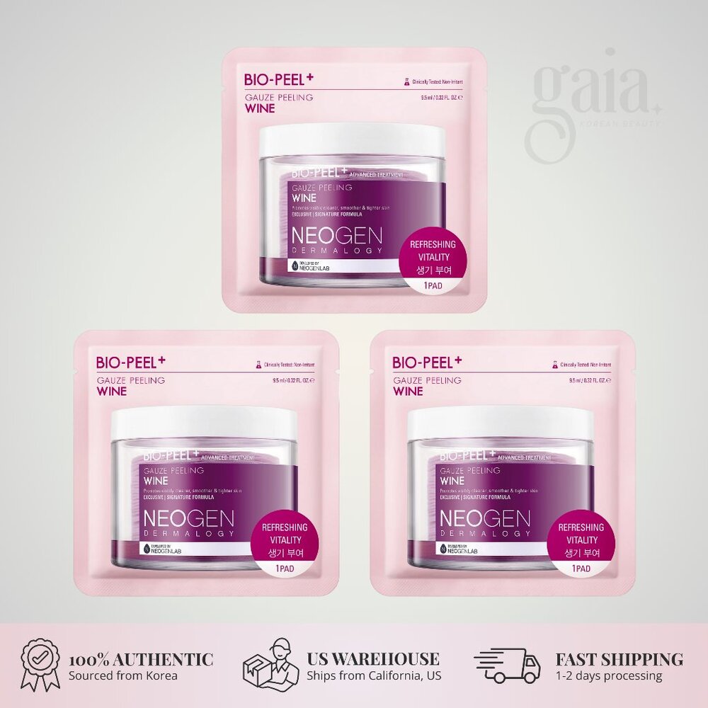 NEOGEN Bio-Peel Gauze Peeling Wine 3 Pads – Anti-Aging Exfoliating Treatment